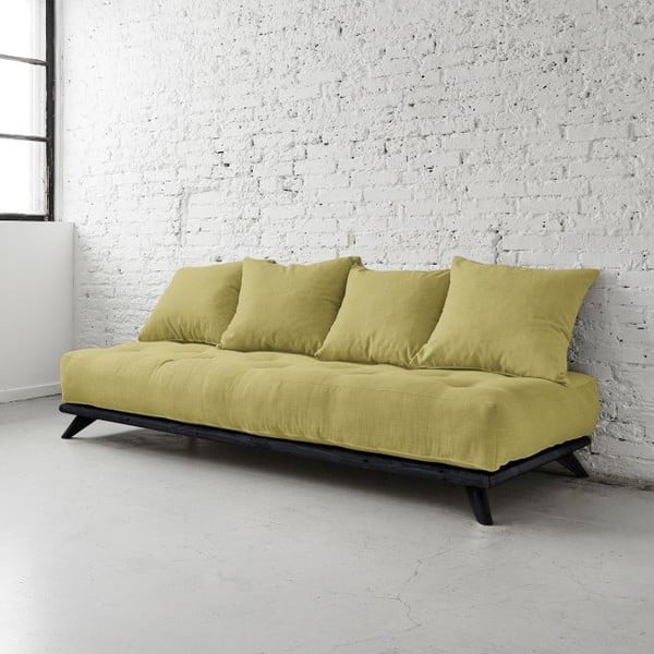 Sofa "Senza" juoda/avokadų žalia