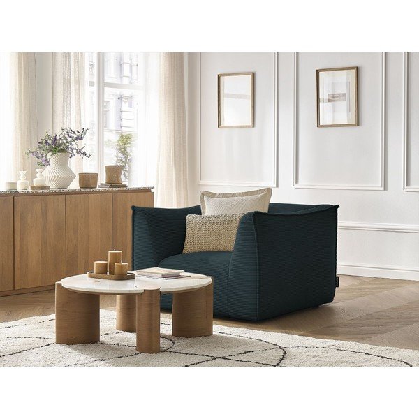 Tamsiai mėlynos spalvos krėslas iš kordinio velveto Giorgia – Bobochic Paris-image-4