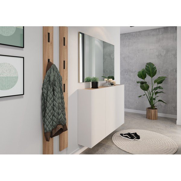 Kreminės spalvos spintelė iš ąžuolo 138x87x25 cm Libbiano – Germania-image-1