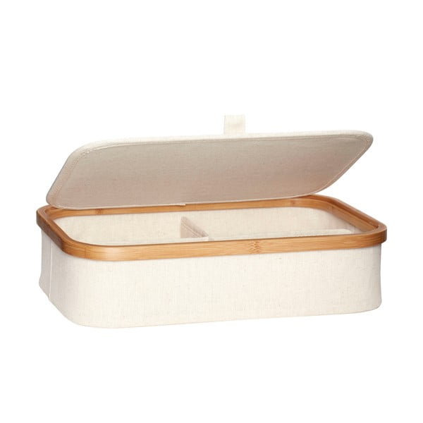 Smėlio spalvos iš tekstilės daiktadėžės su dangčiu 2 vnt. 38x26x9 cm Ecru – Hübsch-image-3
