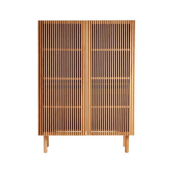 Natūralios spalvos spintelė iš uosio su anga laidams 100x140x45 cm Sion – Jotex-image-2