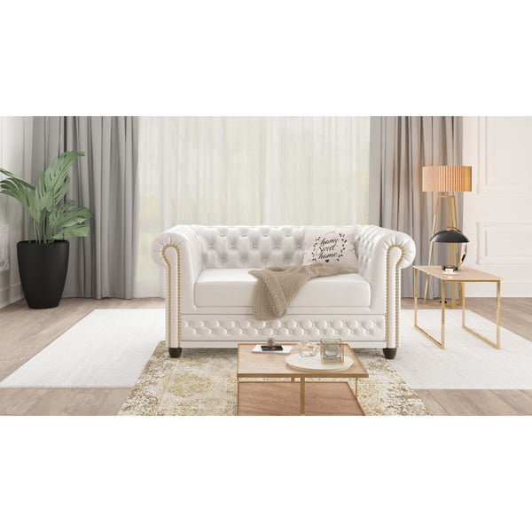 Balta dirbtinės odos sofa 148 cm York - Ropez-image-4