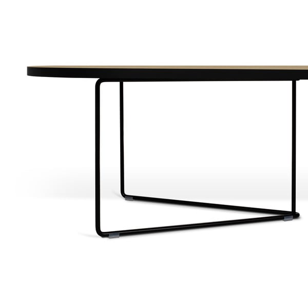 Žurnalinis staliukas su ąžuoliniu stalviršiu 136x60 cm - TemaHome Oval-image-4