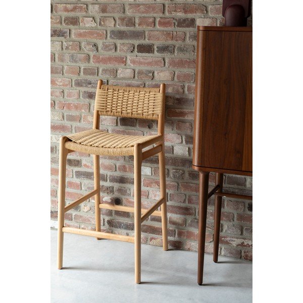 Šviesios natūralios spalvos iš buko masyvo baro taburetė (sėdynės aukštis 67,5 cm) Cecile – Dutchbone-image-1