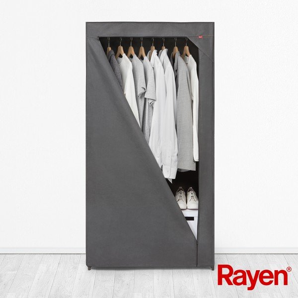 Drabužių spinta iš tekstilės pilkos spalvos 79x155 cm – Rayen-image-4