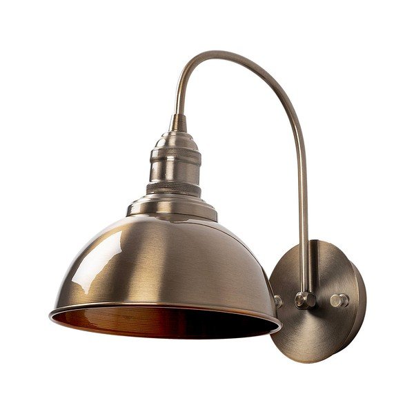 Žalvario spalvos sieninė lempa ø 21 cm Varzan – Opviq lights