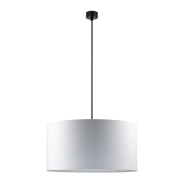 Baltas lubinis šviestuvas su juodu kabeliu "Sotto Luce Mika", ⌀ 50 cm