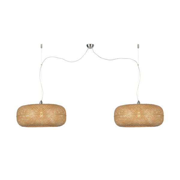 Rudas bambukinis dvigubas pakabinamas šviestuvas Good&Mojo Palawan