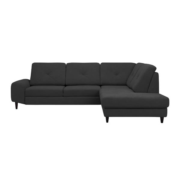 Tamsiai pilka kampinė sofa-lova su daiktų laikymo vieta "Windsor & Co Sofos", dešinysis kampas Beta