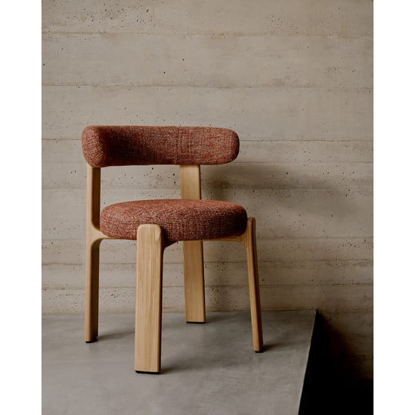 Natūralios spalvos/terakotos spalvos iš uosio masyvo valgomojo kėdė Granite – Kave Home-image-1