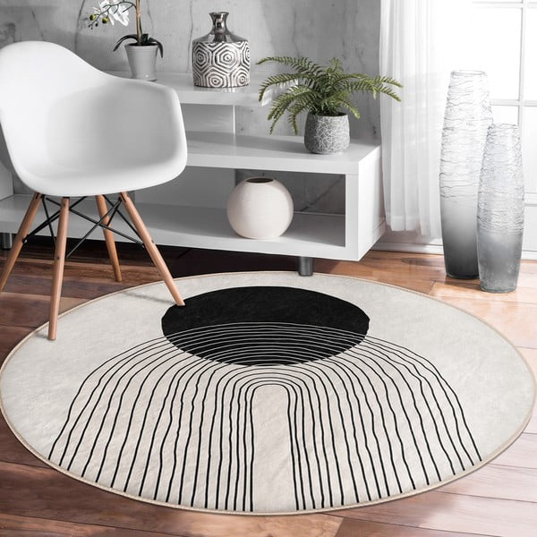 Skalbiamas apvalios formos kilimas kreminės spalvos ø 120 cm Comfort – Mila Home-image-4