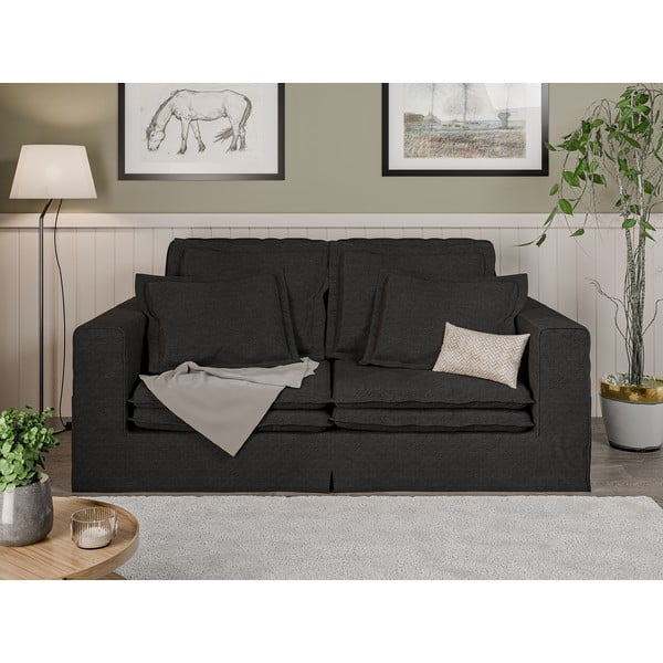 Juodos spalvos sofa 196 cm Nora – Ropez-image-1