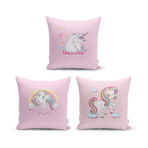 Vaikiški užvalkalai (3 vnt.) Unicorn Pony - Minimalist Cushion Covers