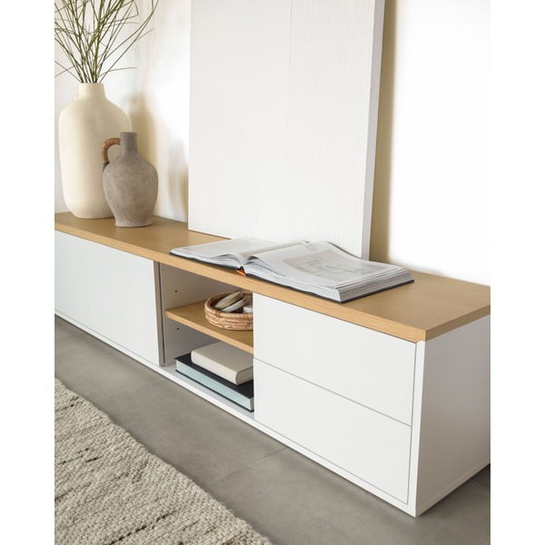 TV spintelė baltos spalvos 200x44 cm Abilen – Kave Home-image-1