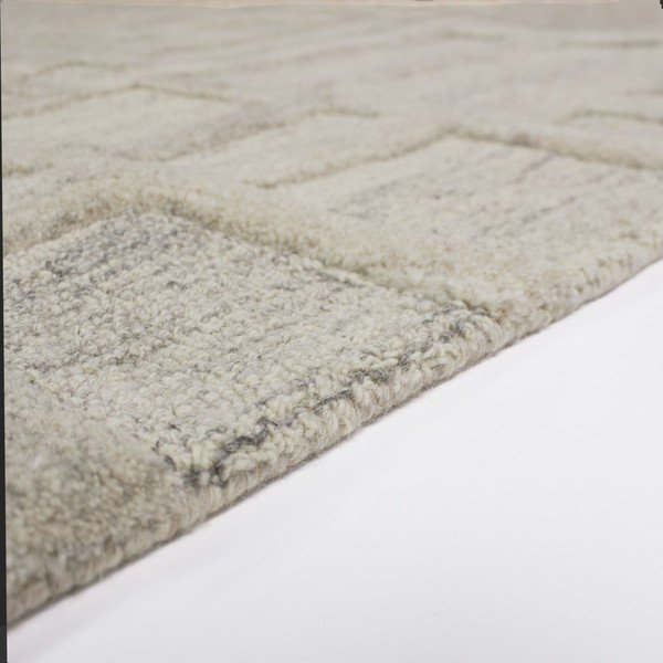 Rankų darbo pilkai smėlinės spalvos iš vilnos kilimas 160x230 cm Elva  – Flair Rugs-image-3