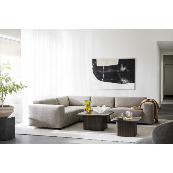 Kavos staliukas tamsiai rudos spalvos iš ąžuolo ø 80 cm Sullivan – Rowico-image-3