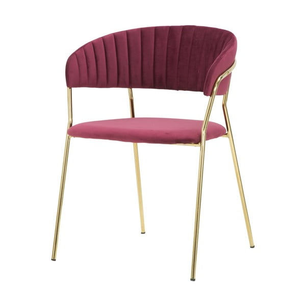 "Mauro Ferretti Poltrona" bordo raudonos spalvos kėdė su auksine struktūra