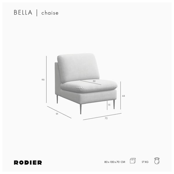 Smėlio spalvos iš šenilinio audinio krėslas Belle – Rodier-image-4