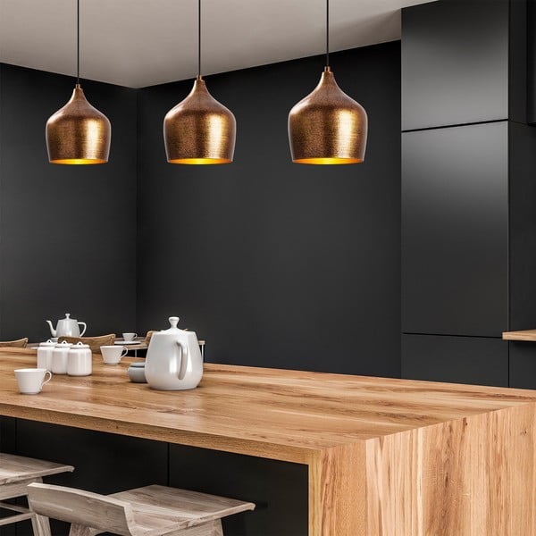 Kabantis šviestuvas vario spalvos ø 20 cm su metaliniu gaubtu Murek – Opviq lights-image-2