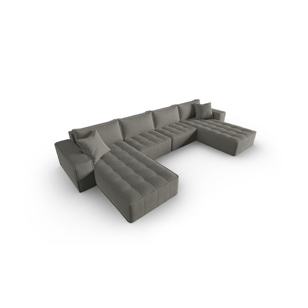 Kampinė sofa pilkos spalvos Mike – Micadoni Home-image-3