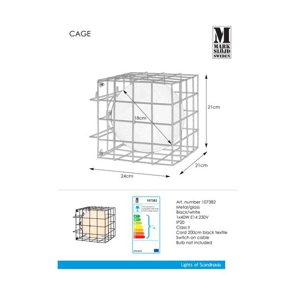 Juodas sieninis šviestuvas "Markslöjd Cage-image-2