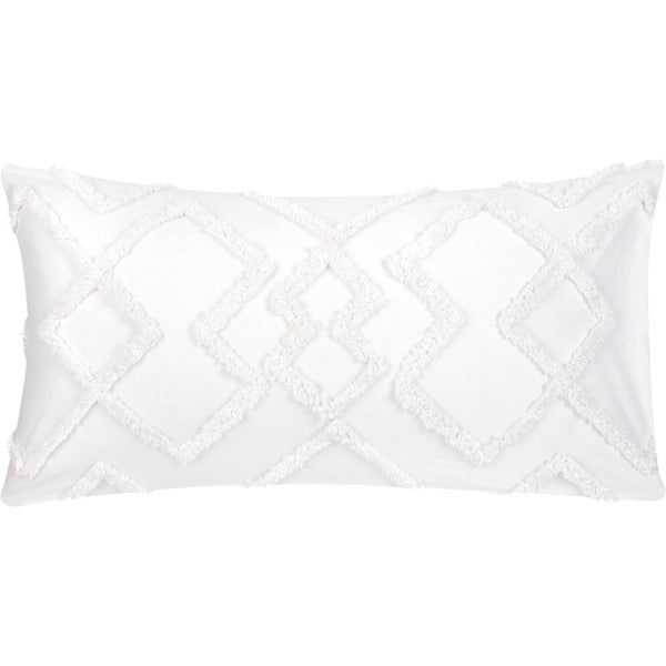 2 baltų dekoratyvinių medvilninių pagalvių užvalkalų rinkinys Westwing Collection Faith, 40 x 80 cm