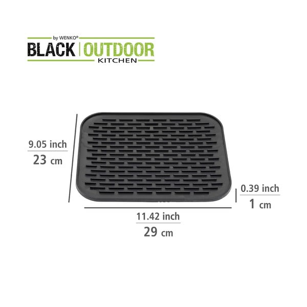 Juodas silikoninis virtuvės kilimėlis Wenko Black Outdoor Kitchen Minu-image-3