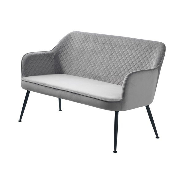 Iš velveto sofa šviesiai pilkos spalvos 129 cm Berrie – Unique Furniture-image-2