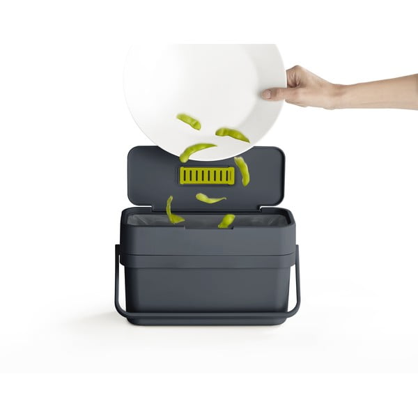 Juodai mėlynas kompostuojamų atliekų indas Joseph Joseph Compo, 4 l-image-3