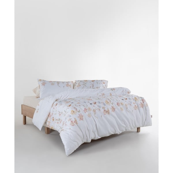 Baltos spalvos iš satino medvilnės dvigulė/itin ilga patalynė 240x220 cm Ivory Garden Floral – Mila Home Luxury-image-2