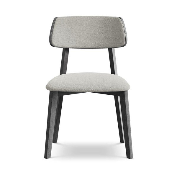 Šviesiai pilkos spalvos iš medienos masyvo valgomojo kėdė Niu – Makamii-image-1