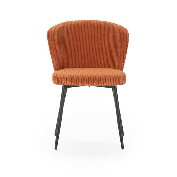 Iš velveto valgomojo kėdės oranžinės spalvos 4 vnt. Megan – Marckeric-image-2