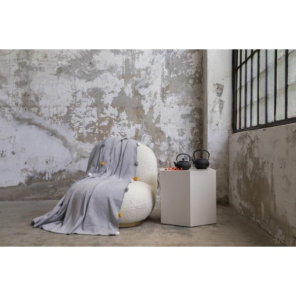 Pilkos spalvos fleece tipo lovatiesė 150x200 cm Pom Pom – Mijolnir-image-2