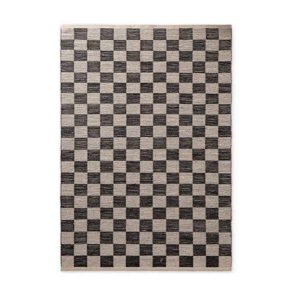 Rankų darbo juodos spalvos/kreminės spalvos iš džiuto mišinio kilimas 200x300 cm Rex – Hanse Home