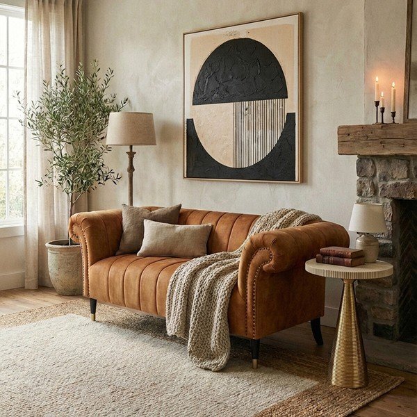 Rudos spalvos sofa 185 cm Siena – Premier Housewares-image-3