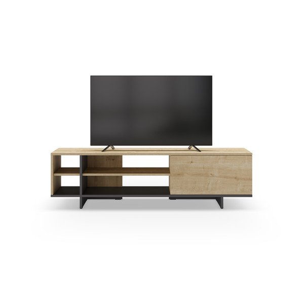 TV spintelė natūralios spalvos iš ąžuolo 160x44 cm Cequoia – Marckeric-image-3