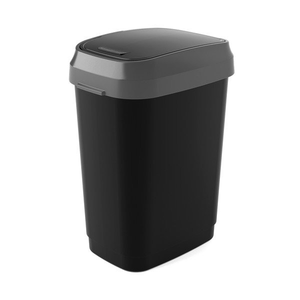 Juodos spalvos šiukšliadėžė 25 l Dual Swing Bin M – KIS