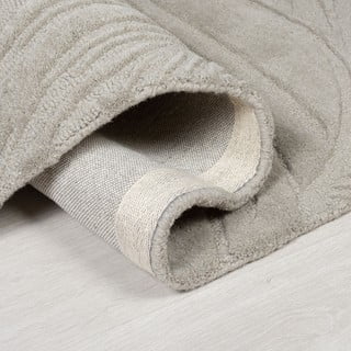 Šviesiai pilkas vilnonis kilimas 200x290 cm Lino Leaf - Flair Rugs