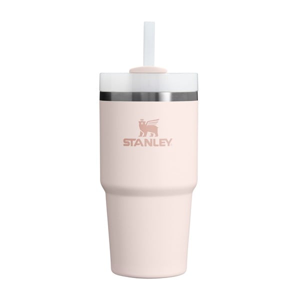 Šviesiai rožinės spalvos iš nerūdijančio plieno su šiaudeliu termosas 600 ml Quencher H2.0 FlowState Tumbler Rose Quartz – Stanley