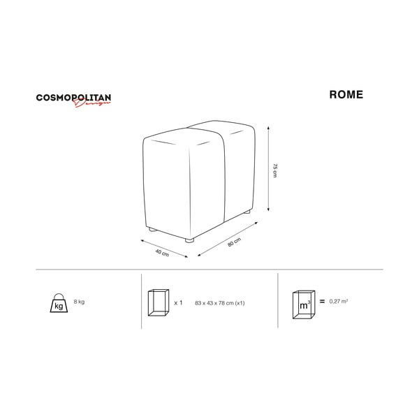 Geltonas modulinės sofos atlošas Rome - Cosmopolitan Design-image-4