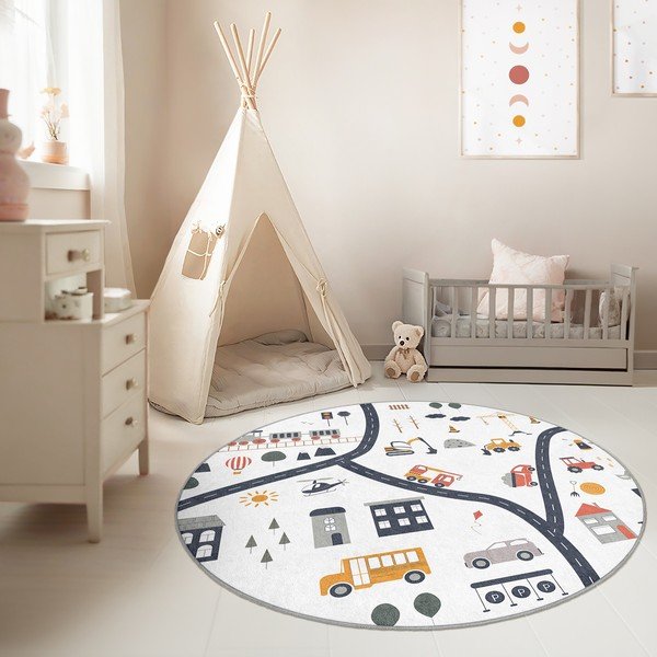 Skalbiamas vaikiškas žaidimų kilimas ø100 cm World Around Me – Mila Home-image-1