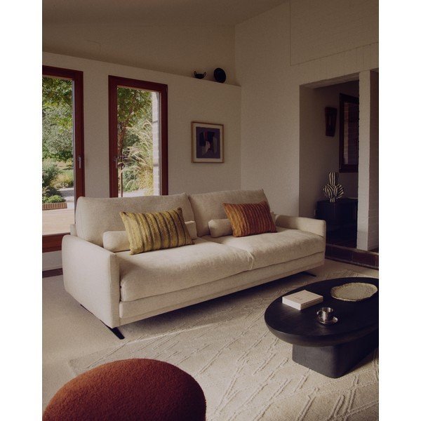 Smėlio spalvos sofa iš šenilinio audinio 240 cm Veliro – Kave Home-image-1