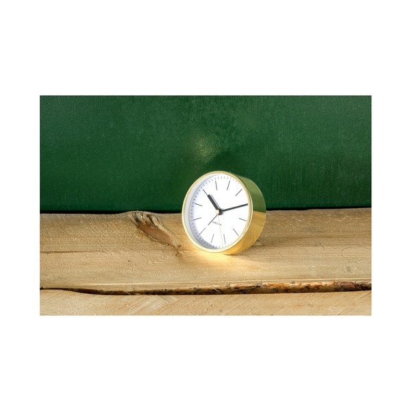Baltas stalinis laikrodis su auksinėmis detalėmis Karlsson Minimal, ⌀ 10 cm-image-2