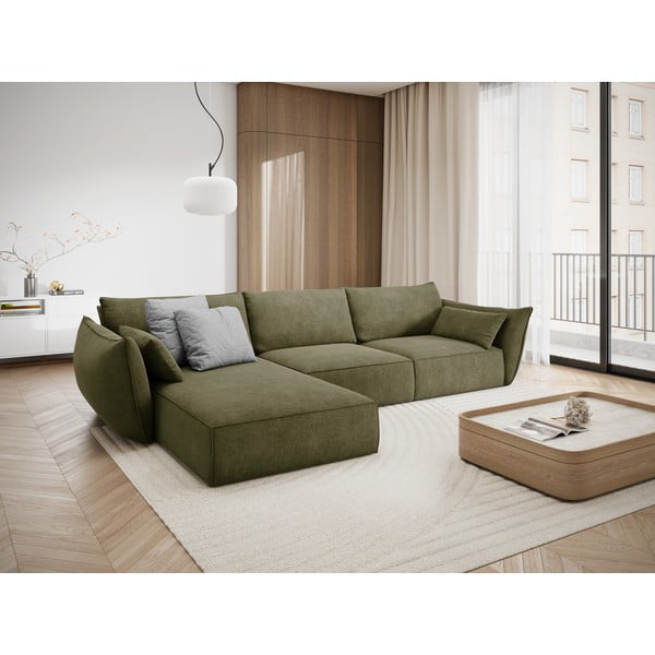 Žalia kampinė sofa (kairysis kampas) Vanda - Mazzini Sofas-image-1