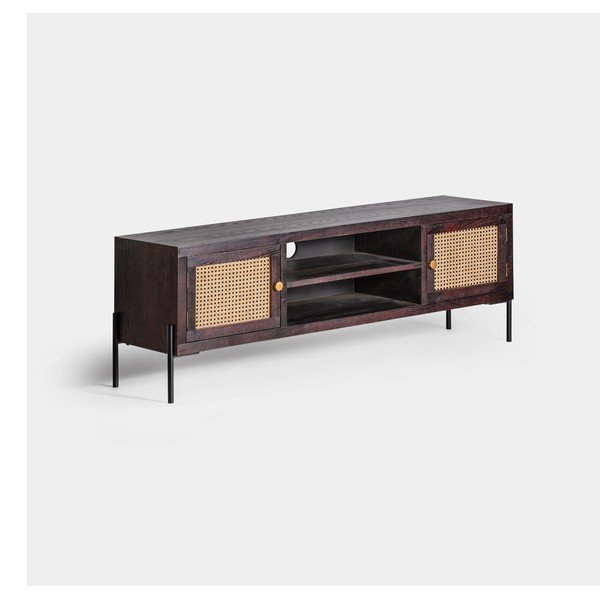 TV spintelė iš kėnio masyvo juodos spalvos/natūralios spalvos 150x50 cm Kenia – Burkina-image-1