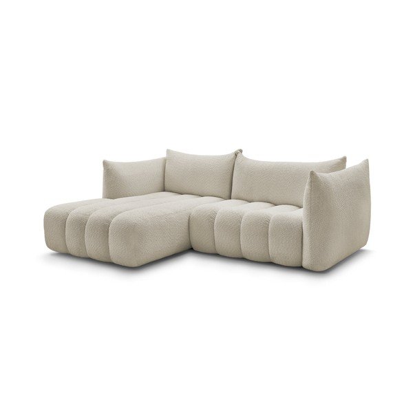 Smėlio spalvos kampinė sofa iš boucle (su kairiuoju kampu/su gultu) Azra – Bobochic Paris-image-2