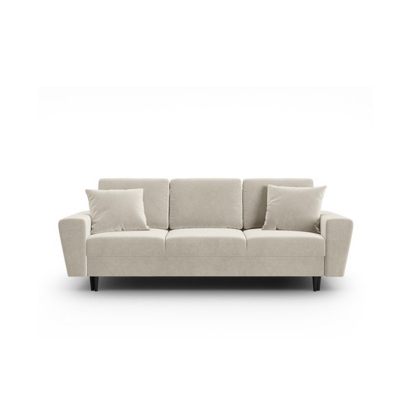 Smėlio spalvos iš velveto sulankstoma/su sandėliavimo vieta sofa 235 cm Kyoto – Cosmopolitan Design