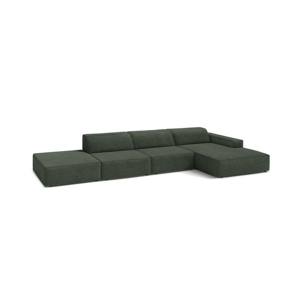 Smaragdinės spalvos modulinė kampinė sofa (su dešiniuoju kampu/su gultu) Jodie – Micadoni 