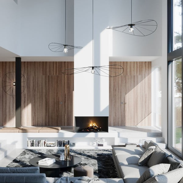 Kabantis šviestuvas juodos spalvos ø 110 cm Elliot – Sollux-image-1