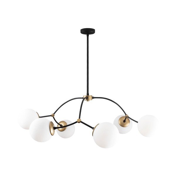 Kabantis šviestuvas baltos spalvos/juodos spalvos ø 90 cm su stiklo gaubtu Kromozom – Opviq lights